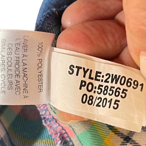 Vineyard Vines Shirt Womens Plaid Adj Long Sleeve Sz 8 Tunic Preppy Logo - Picture 8 of 13